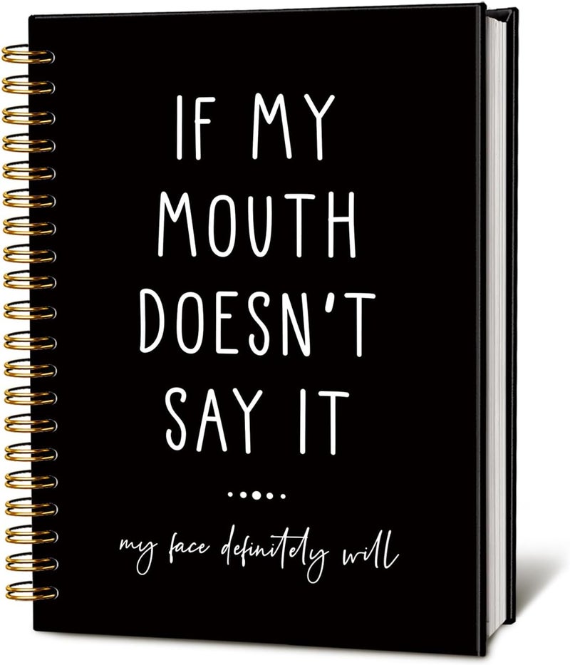 WLIANG Sarcastic Spiral Notebook for Work, Funny Office Gifts for Coworkers, Funny Notebooks Journalfor Work, Office Humor Gifts, Black Hardcover Notebooks 5.5x8.3 Inch - Image 1